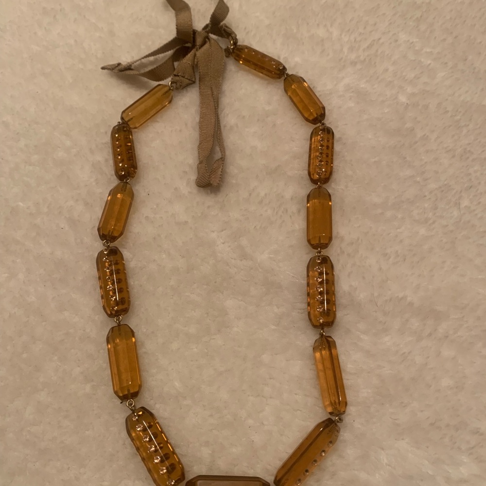 J. Crew Amber Rectangular Beaded Necklace